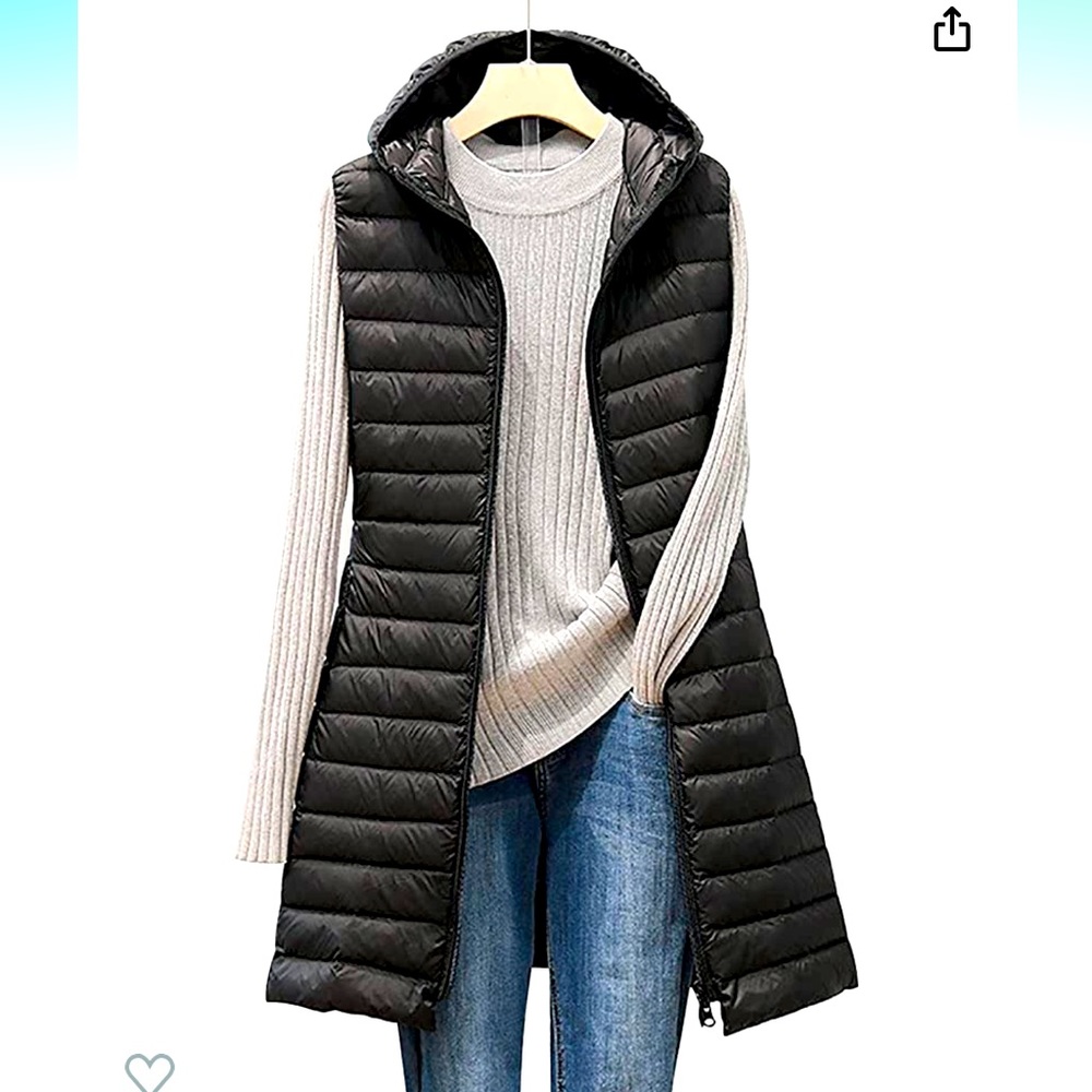 Womens Long Vest with Hood - NWT